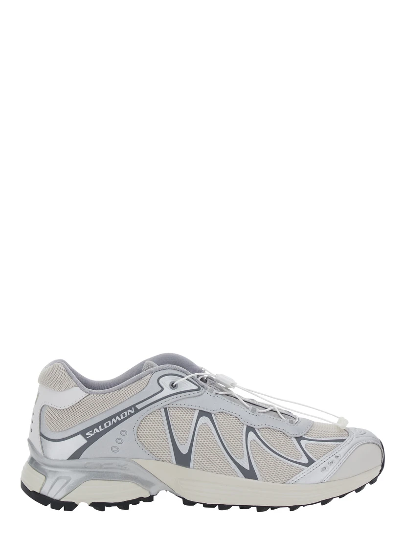 XT-Whisper Grey Sneakers with Printed Logo on the Side and Drawstring Closure in Fabric Unisex