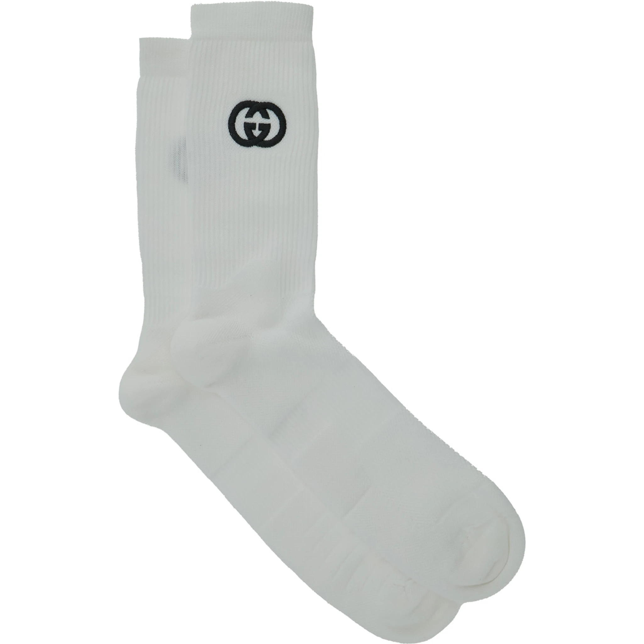 White GG Logo Socks in Cotton Man