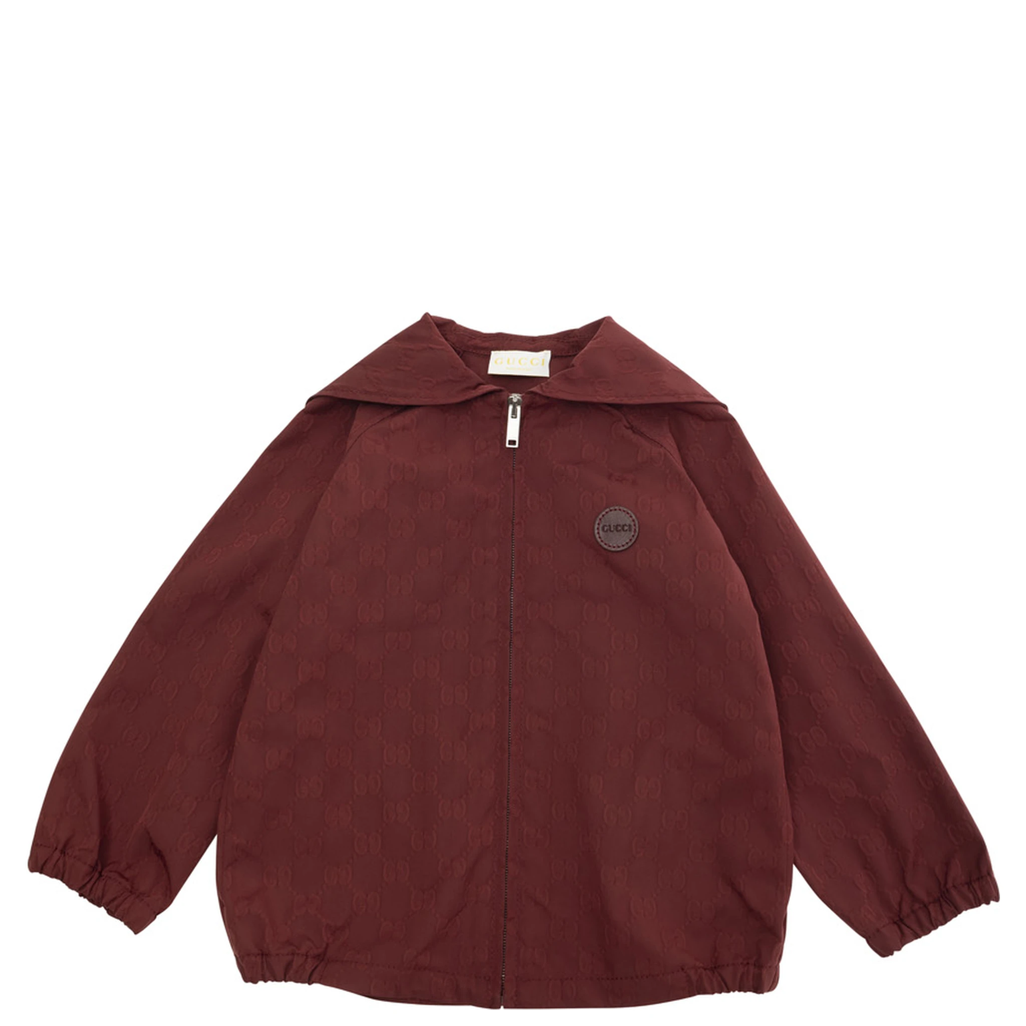 Red Jacket with All-Over GG Motif in Tech Fabric Baby