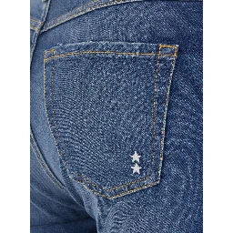 Blue Flared Jeans with Logo Patch on the Rear and Logo Detail on the Rear in Denim Woman