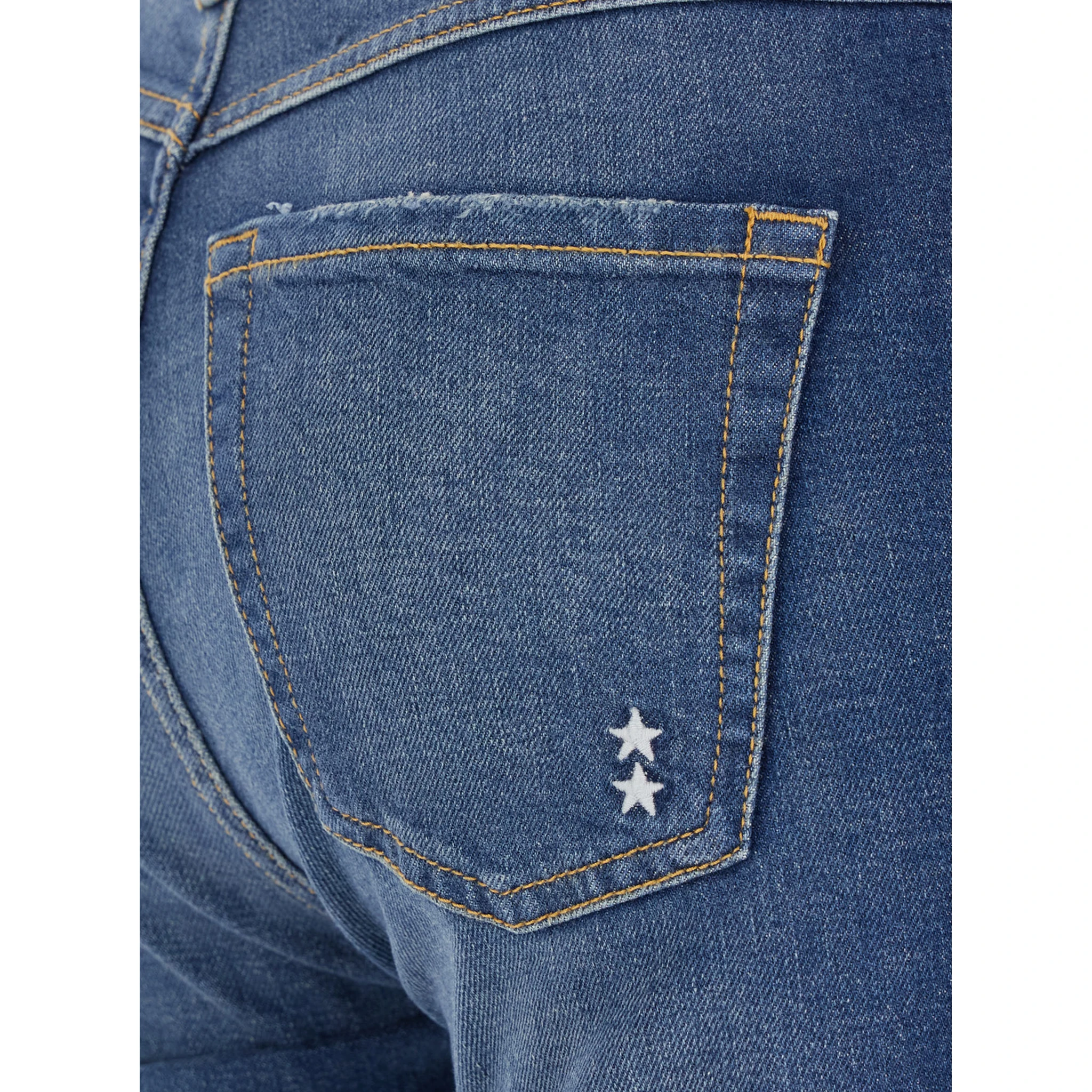 Blue Flared Jeans with Logo Patch on the Rear and Logo Detail on the Rear in Denim Woman