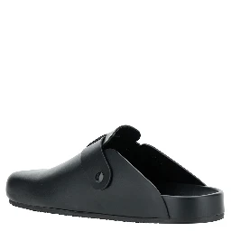 Sunday Black Mules with Five Finger Shape at Toe in Matte Leather Man