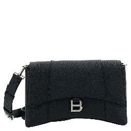 Messenger Downtown Black Cross-Body Bag with B Logo in Semi Matte Leather Man