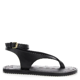 Millar Black Sandals with Criss-Crossed Straps and Buckle Closure in Leather Woman