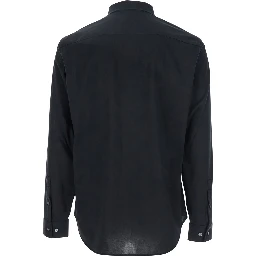 Sylvain Black Shirt with Pointed Collar in Cotton Blend Man