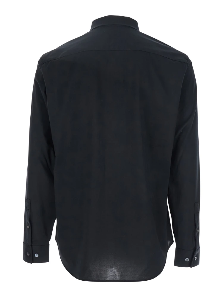 Sylvain Black Shirt with Pointed Collar in Cotton Blend Man alternative