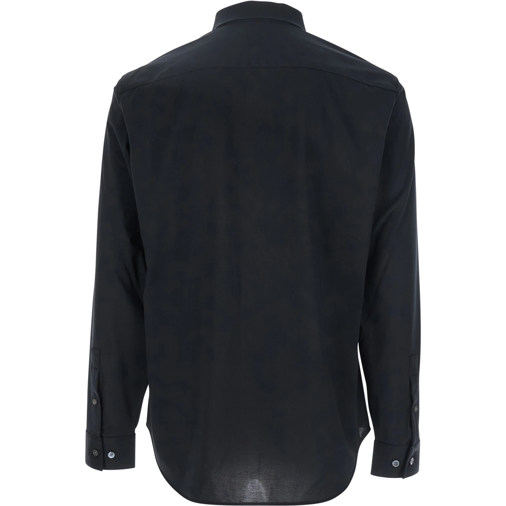 Sylvain Black Shirt with Pointed Collar in Cotton Blend Man