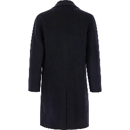 Blue Coat with Classic Revers in Wool Man