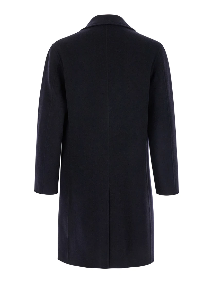 Blue Coat with Classic Revers in Wool Man