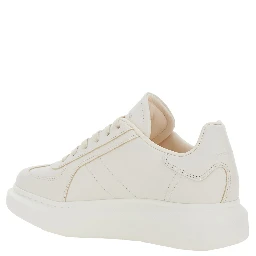 White Sneakers with Logo Patch on the Tongue and Embossed Logo on the Heel in Leather Woman