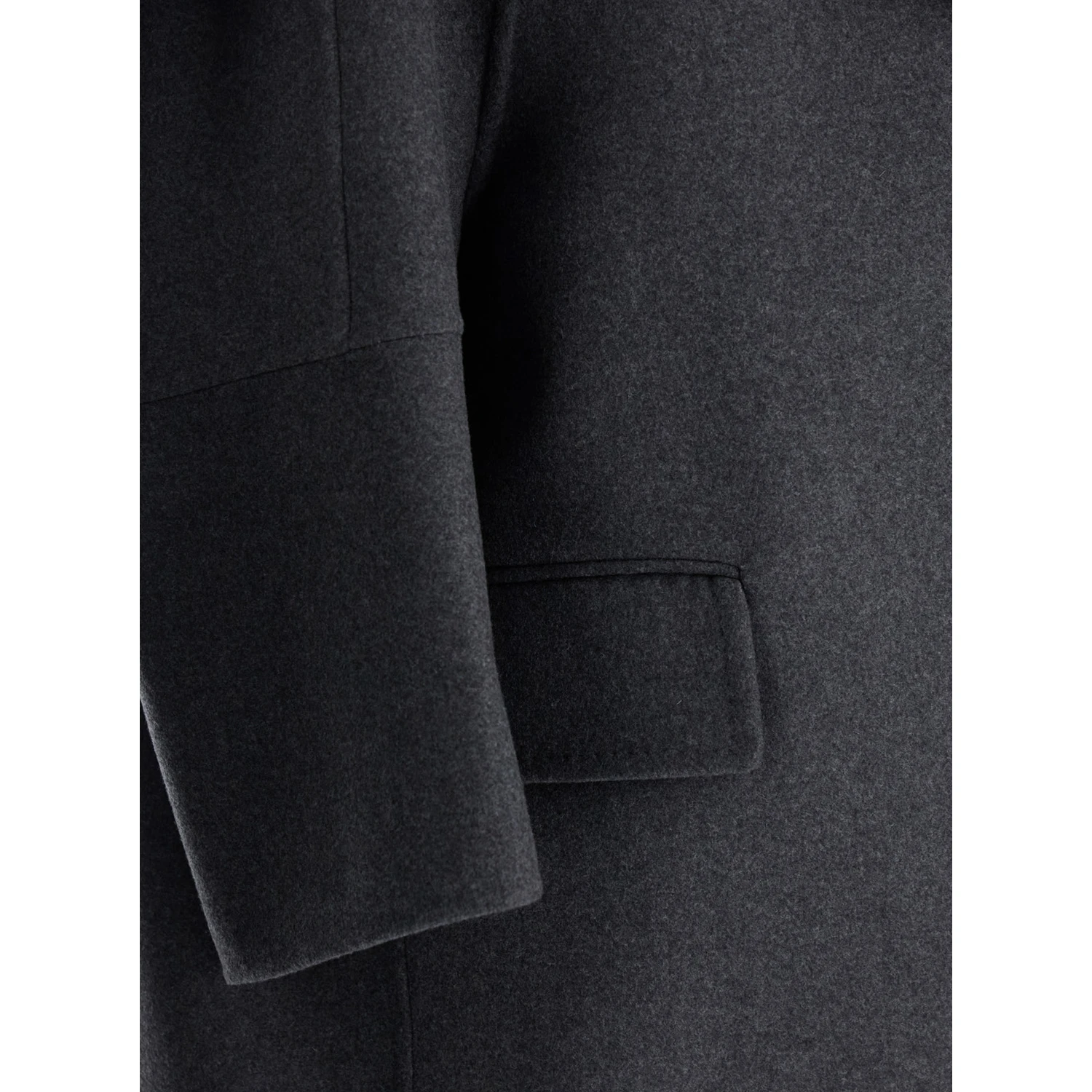 Asburgo Grey Coat with Notched Revers in Virgin Wool Blend Woman