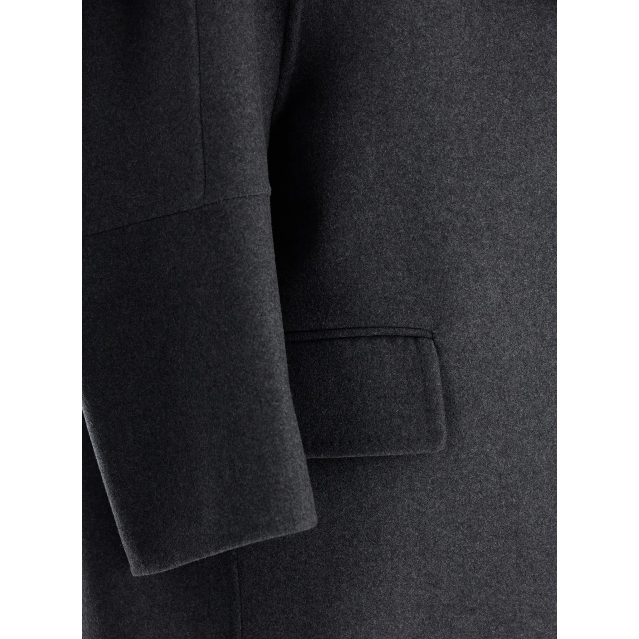 Asburgo Grey  Coat with Notched Revers in Virgin Wool Blend Woman