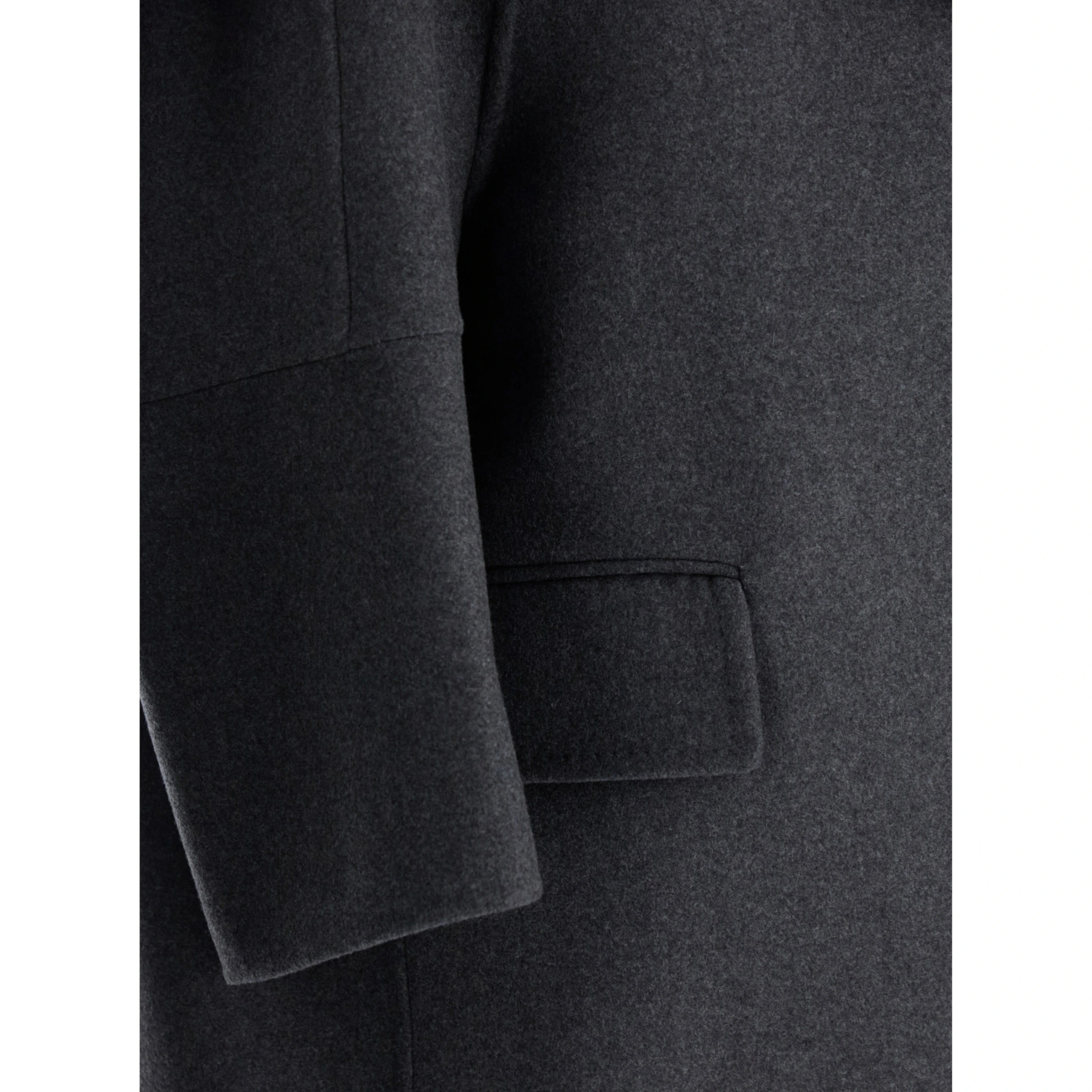 Asburgo Grey Coat with Notched Revers in Virgin Wool Blend Woman