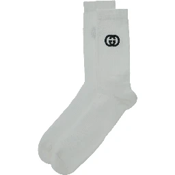 White GG Logo Socks in Cotton Man