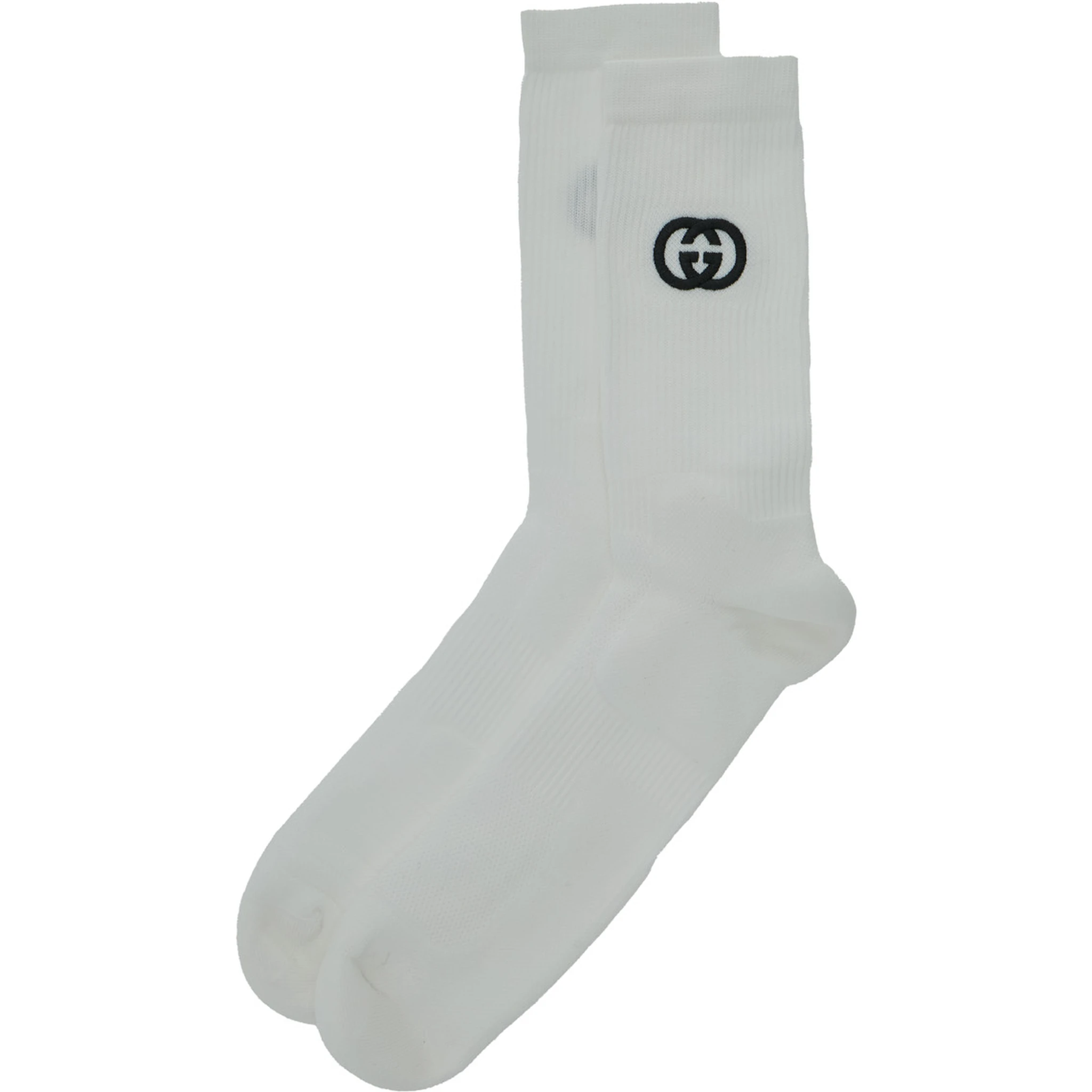 White GG Logo Socks in Cotton Man