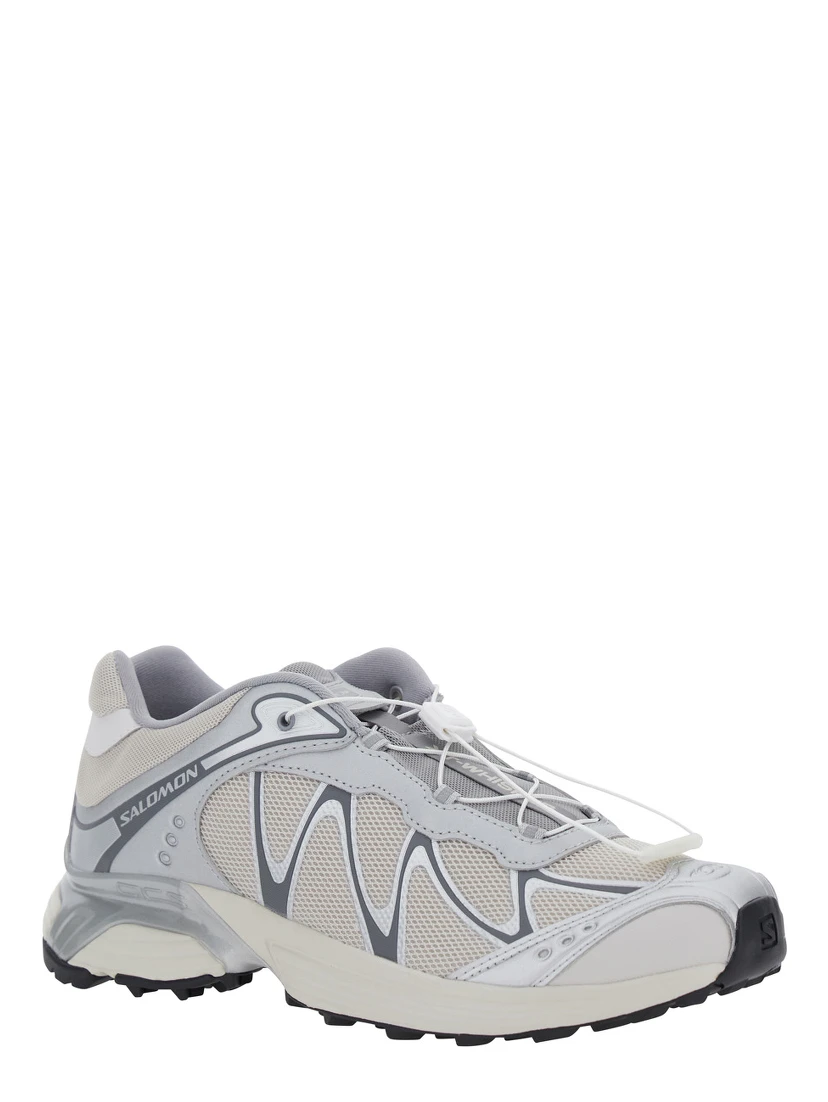 XT-Whisper Grey Sneakers with Printed Logo on the Side and Drawstring Closure in Fabric Unisex