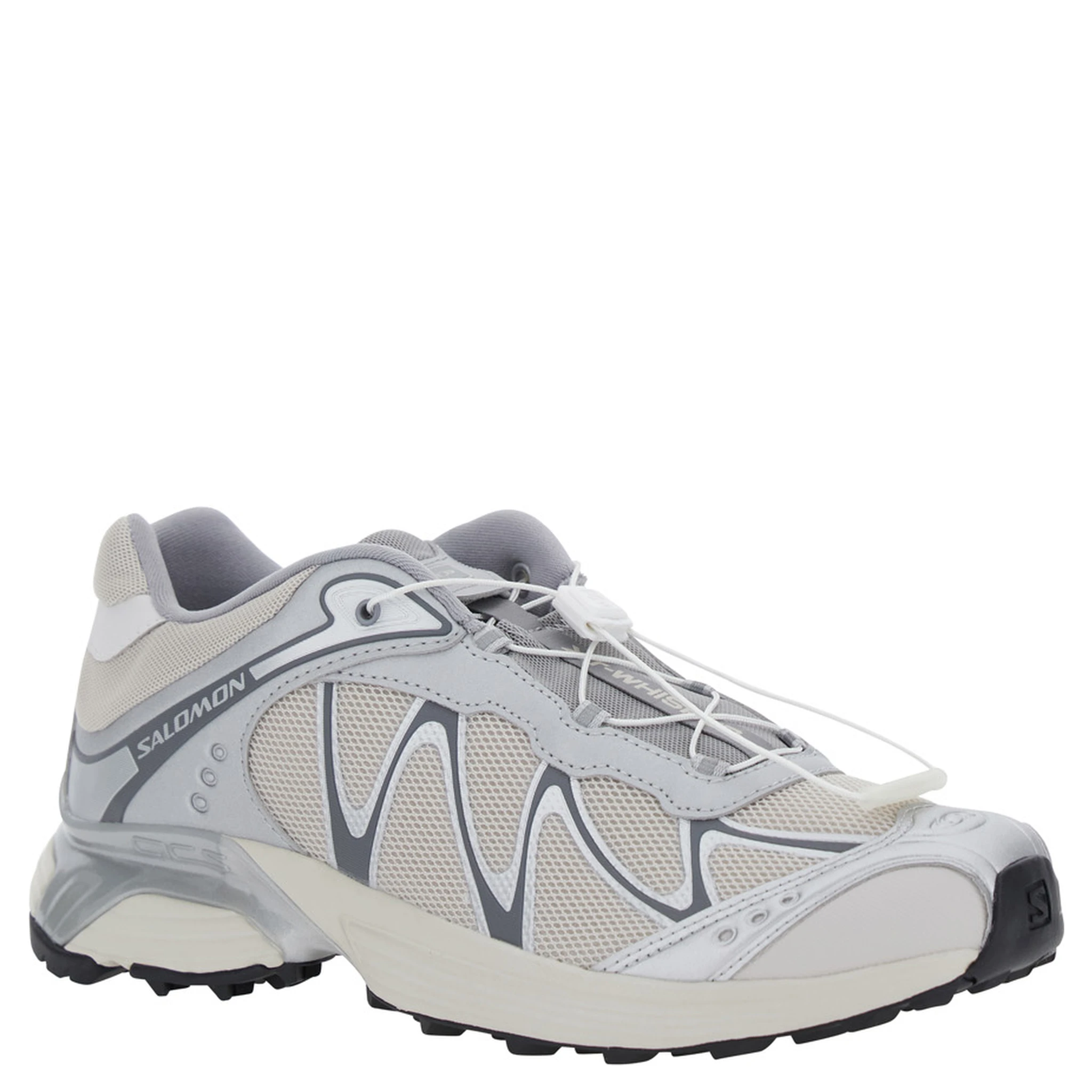 XT-Whisper Grey Sneakers with Printed Logo on the Side and Drawstring Closure in Fabric Unisex