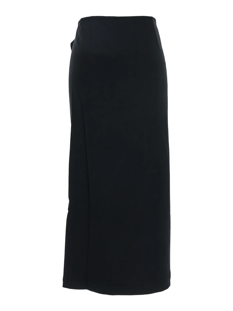 Black Hanam Skirt with Ruched Details on the Front in Cotton Woman alternative