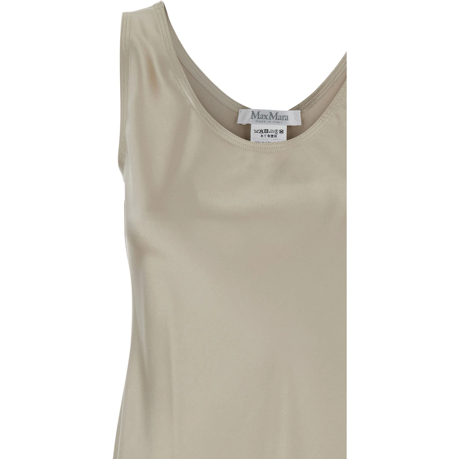 Banji Beige Dress with Asymmetrical Bottom in Silk Woman