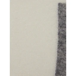 White Scarf with Contrasting Detail in Wool Woman