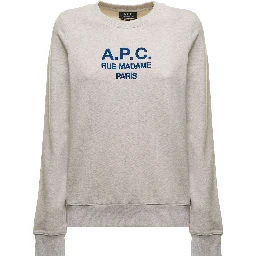 grey Tina Sweatshirt in Fleece Cotton with Logo Embroidery to the Chest A.P.C. Woman