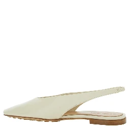 Sofia White Slingback Ballerinas with Elastic Back in Leather Woman