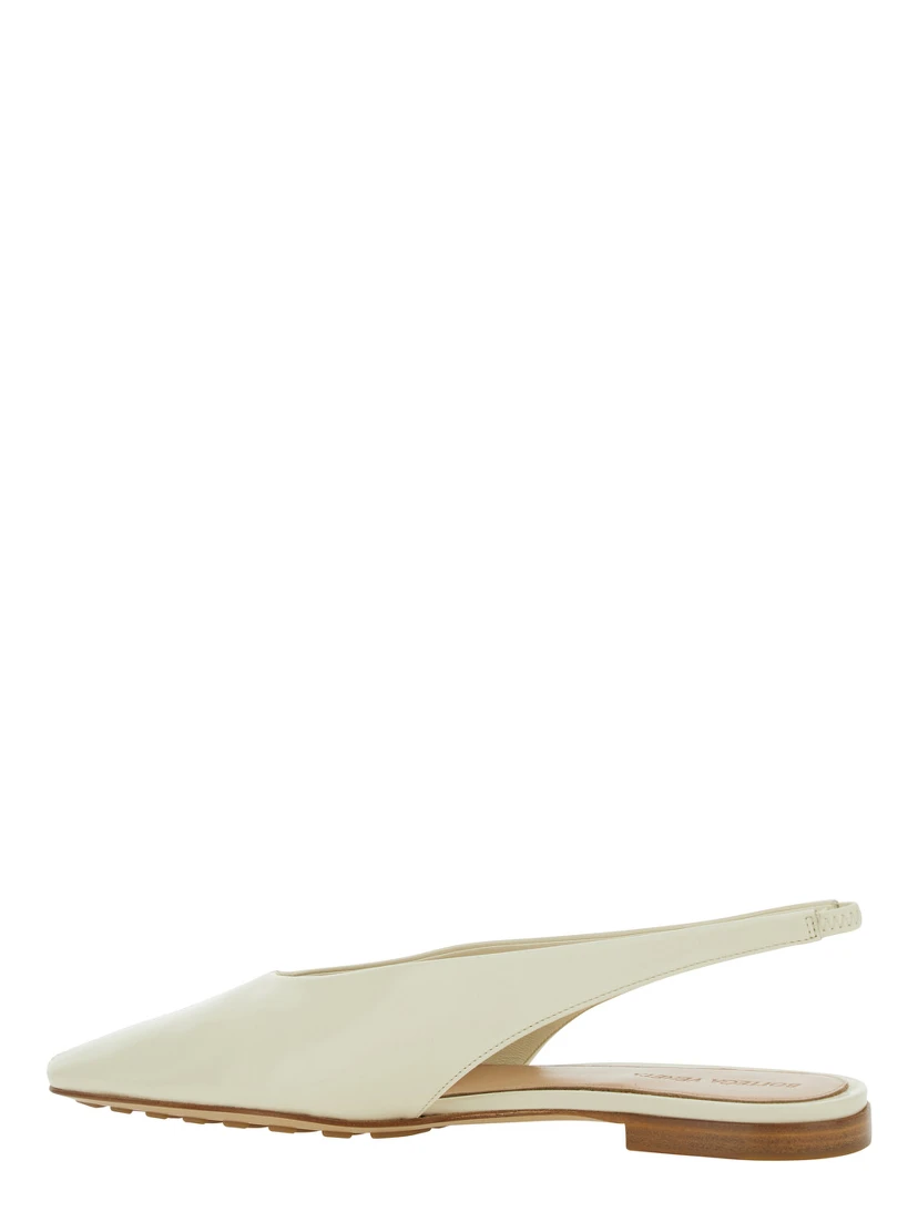 Sofia White Slingback Ballerinas with Elastic Back in Leather Woman