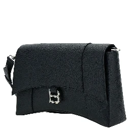 Messenger Downtown Black Cross-Body Bag with B Logo in Semi Matte Leather Man