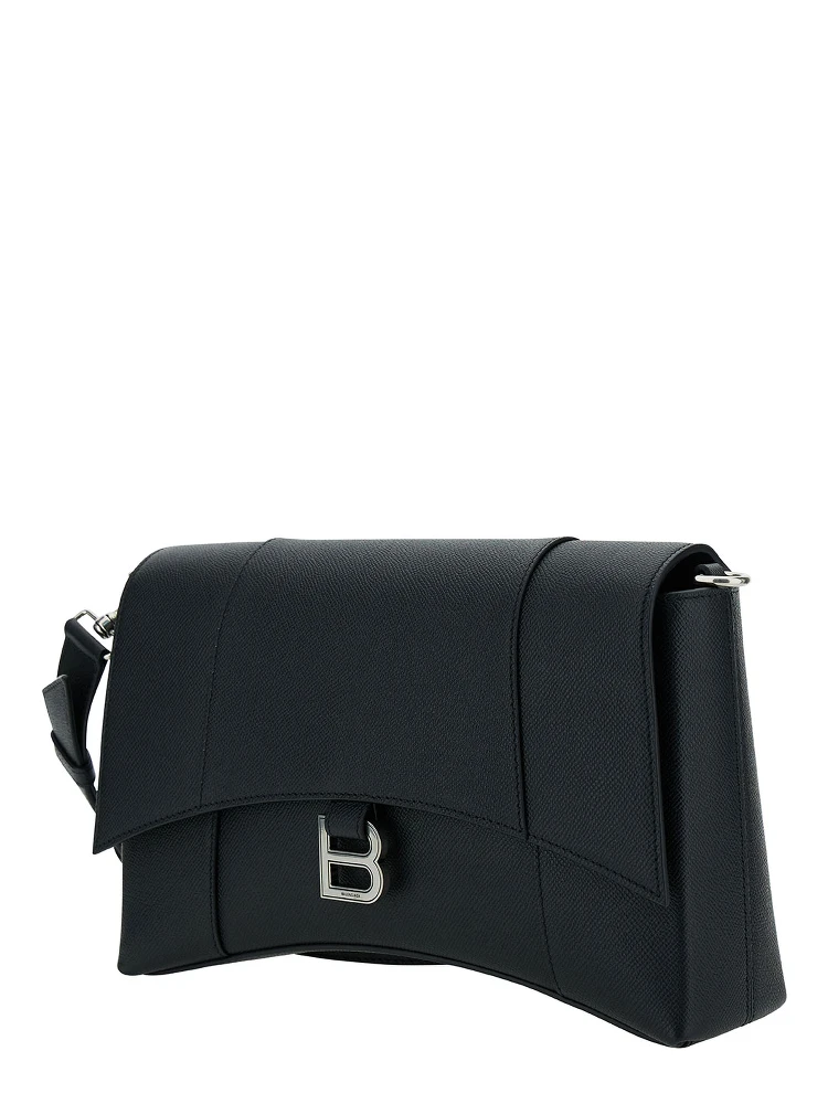 Messenger Downtown Black Cross-Body Bag with B Logo in Semi Matte Leather Man alternative