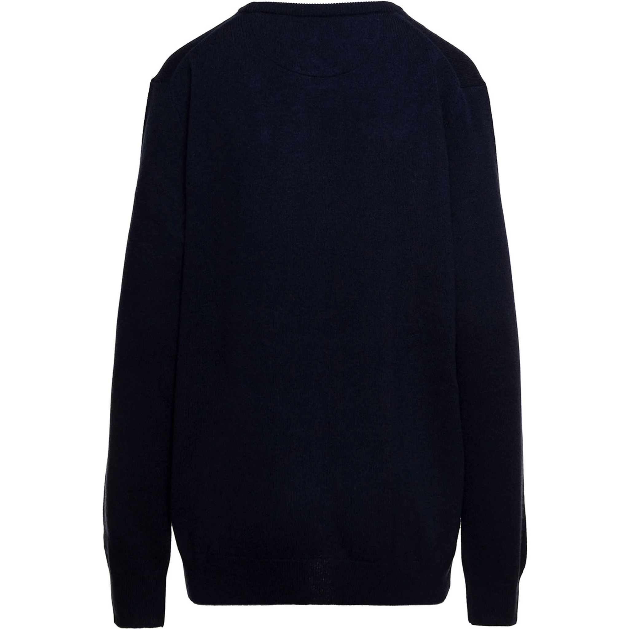 Blue Crewneck Sweater with Pony Logo Embroidered on the Front in Wool Man