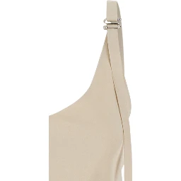 Unione Beige Long Dress with V-Neck and Adjustable Straps in Viscose Woman
