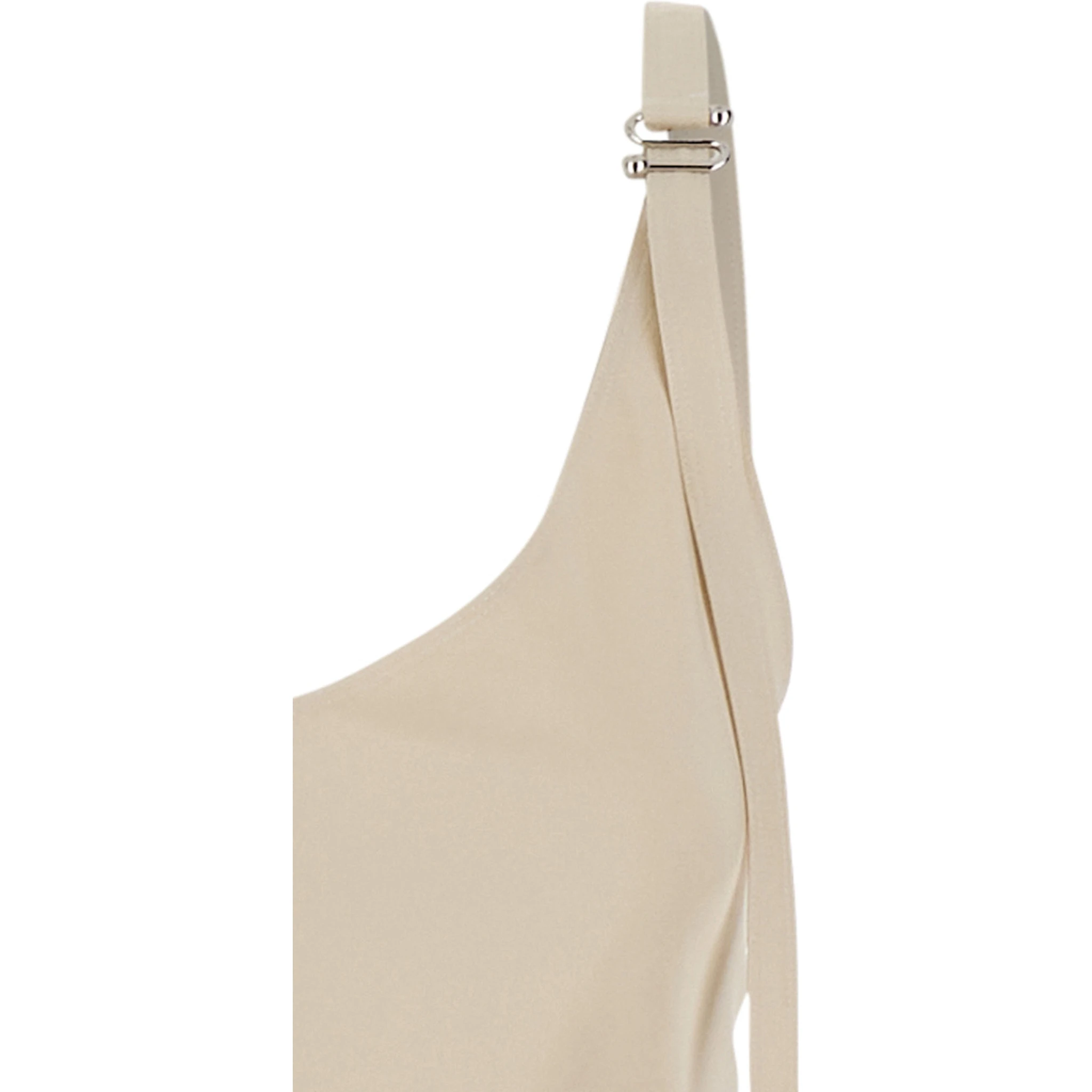 Unione Beige Long Dress with V-Neck and Adjustable Straps in Viscose Woman