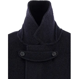 Blue Coat with Classic Revers in Wool Man