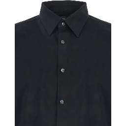 Sylvain Black Shirt with Pointed Collar in Cotton Blend Man