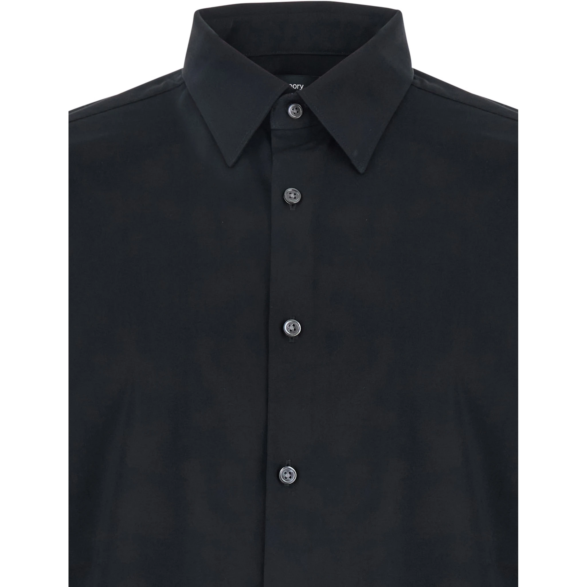 Sylvain Black Shirt with Pointed Collar in Cotton Blend Man