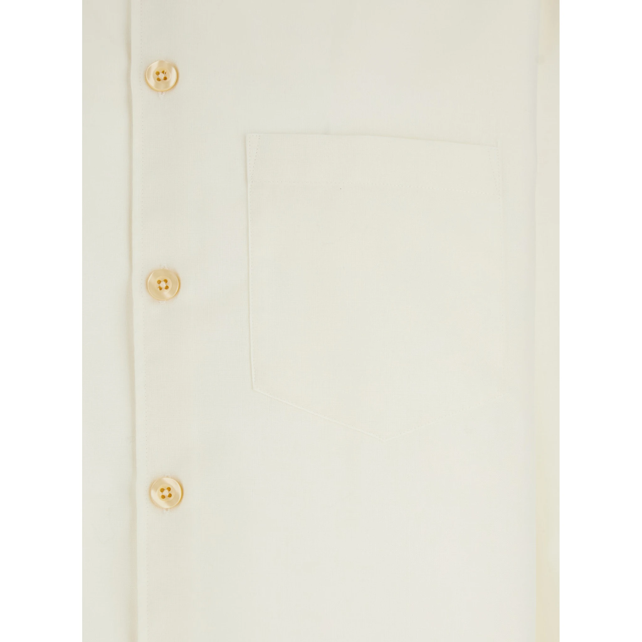 White Shirt with Classic Collar in Virgin Wool Blend Man