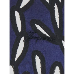 La Chemise Jean Blue Shirt with Spread Collar and All-Over Logo Motif in Cotton Man