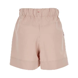 Pink Shorts with Elastic Drawstring Elastic Waist and Logo Embroidery on the Side in Tech Fabric Woman