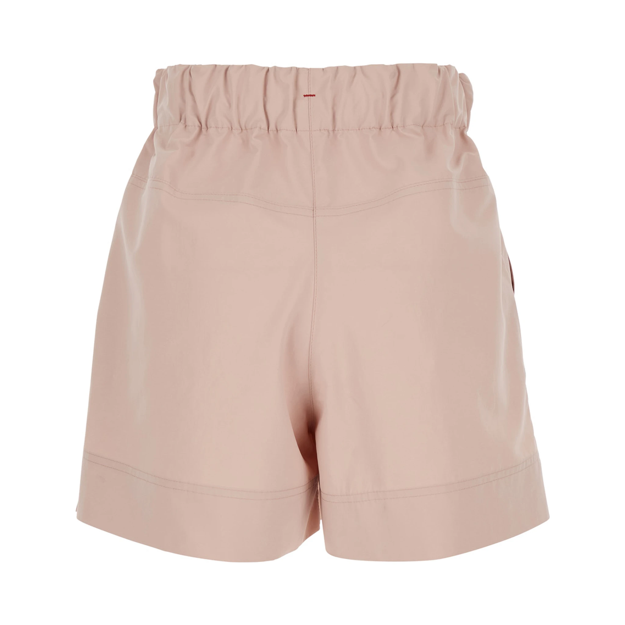 Pink Shorts with Elastic Drawstring Elastic Waist and Logo Embroidery on the Side in Tech Fabric Woman