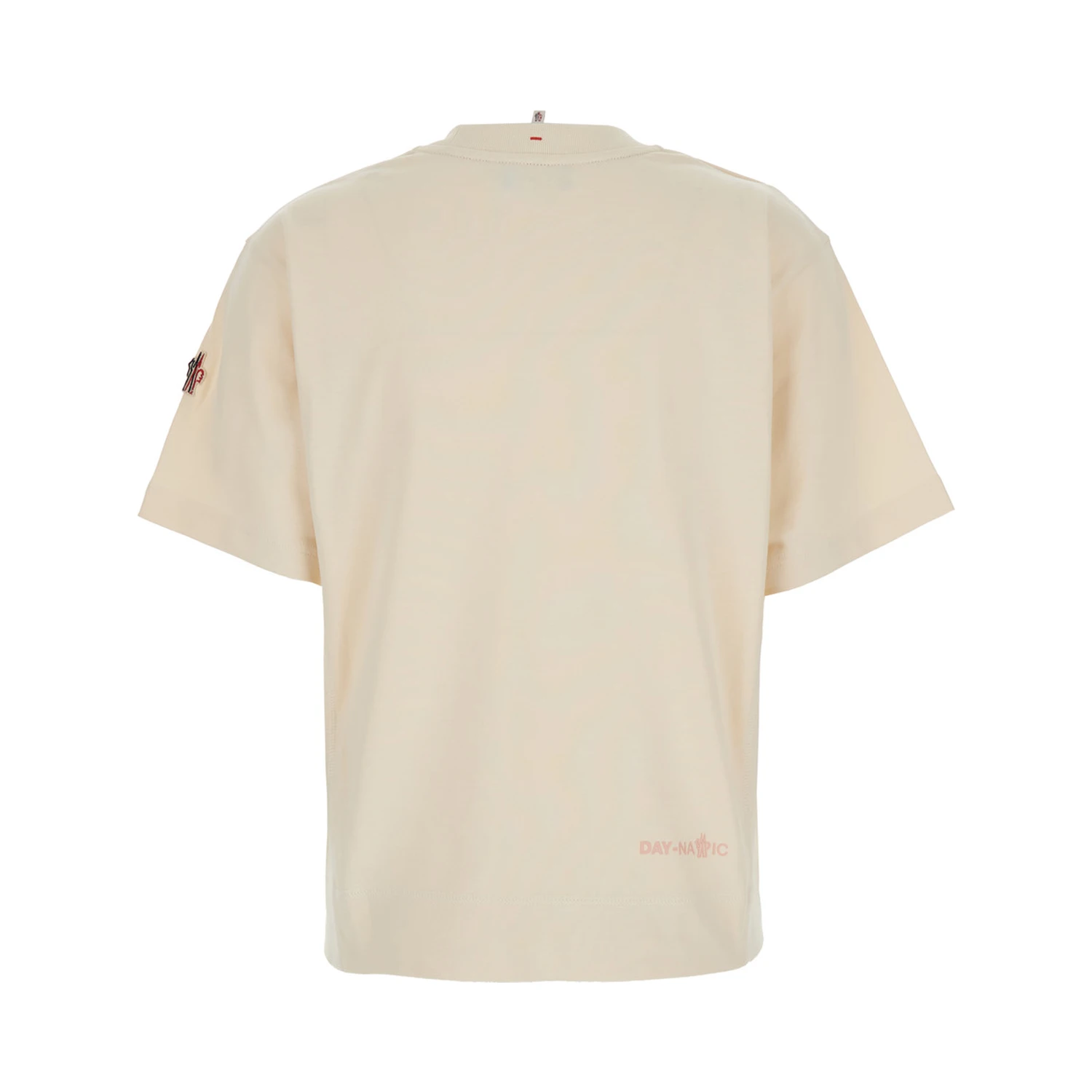 White T-Shirt with Logo Printed on the Front and Logo Patch on the Sleeve in Cotton Man