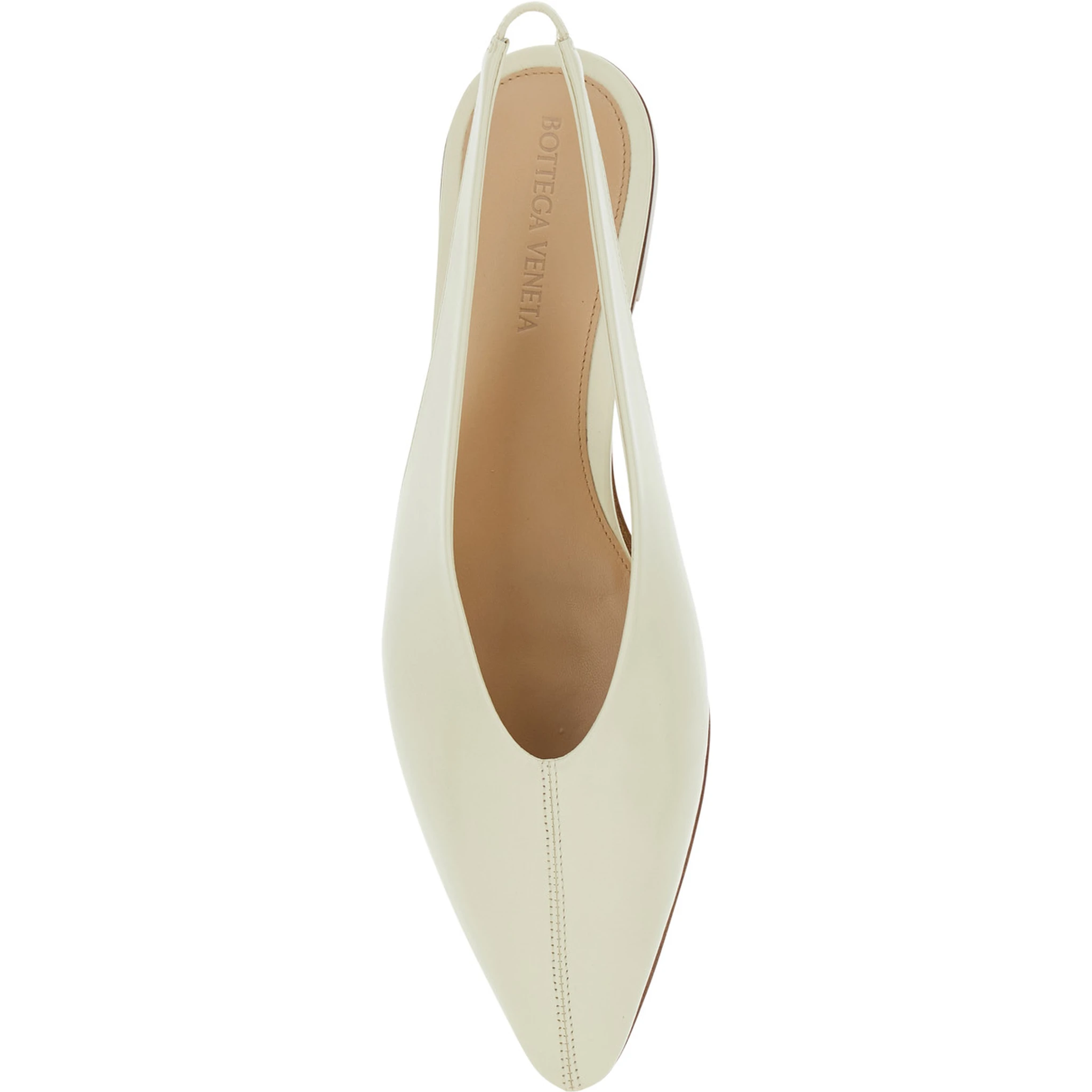 Sofia White Slingback Ballerinas with Elastic Back in Leather Woman