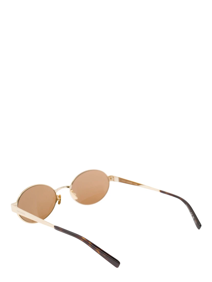 SL 693 Gold Tone Sunglasses with Engraved Logo in Metal Woman