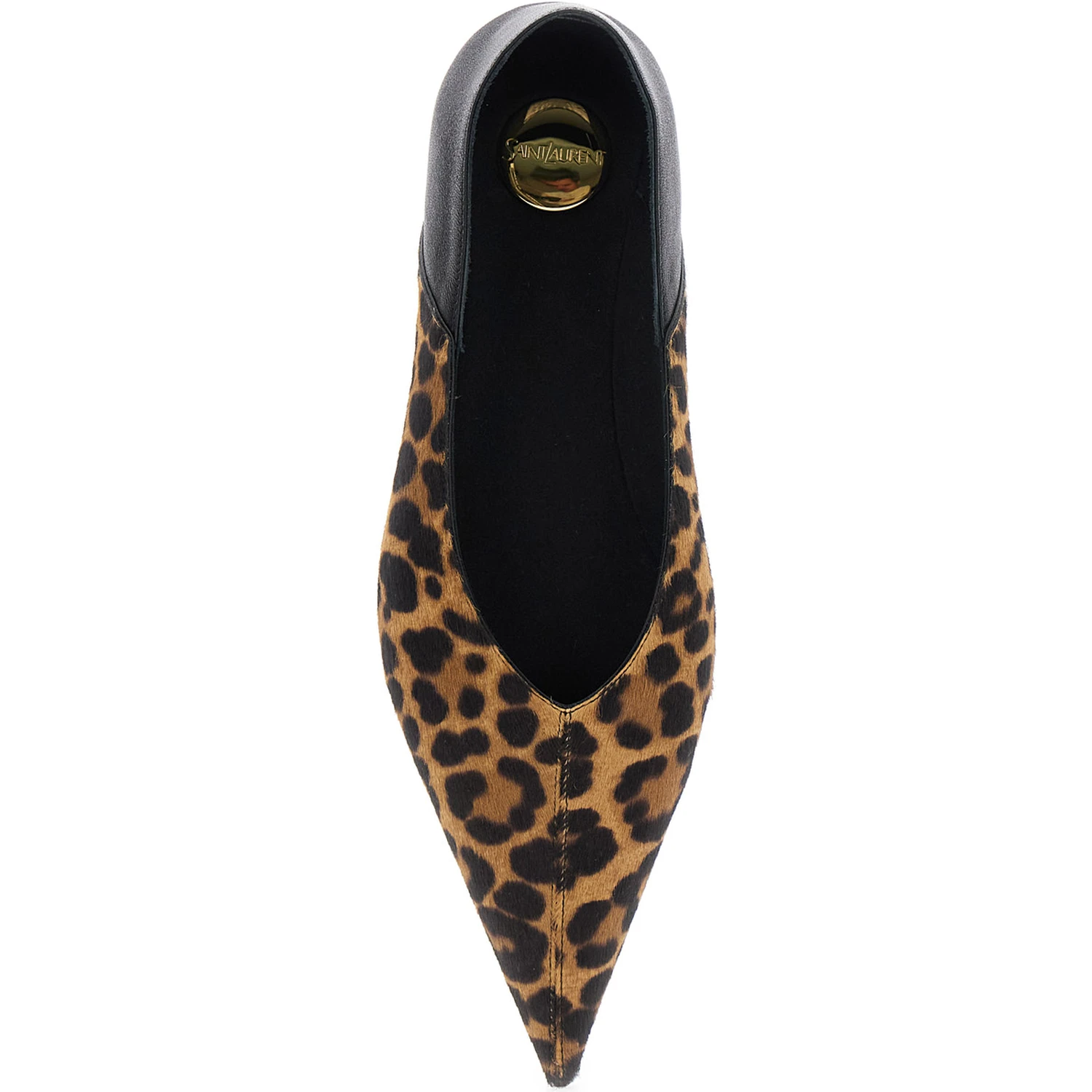 Brown Ballerinas with Leopard Motif and Foldable Buttress in Fabric Woman