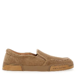 Portofino Brown Sneakers with Logo Lettering on the Sole in Suede Woman