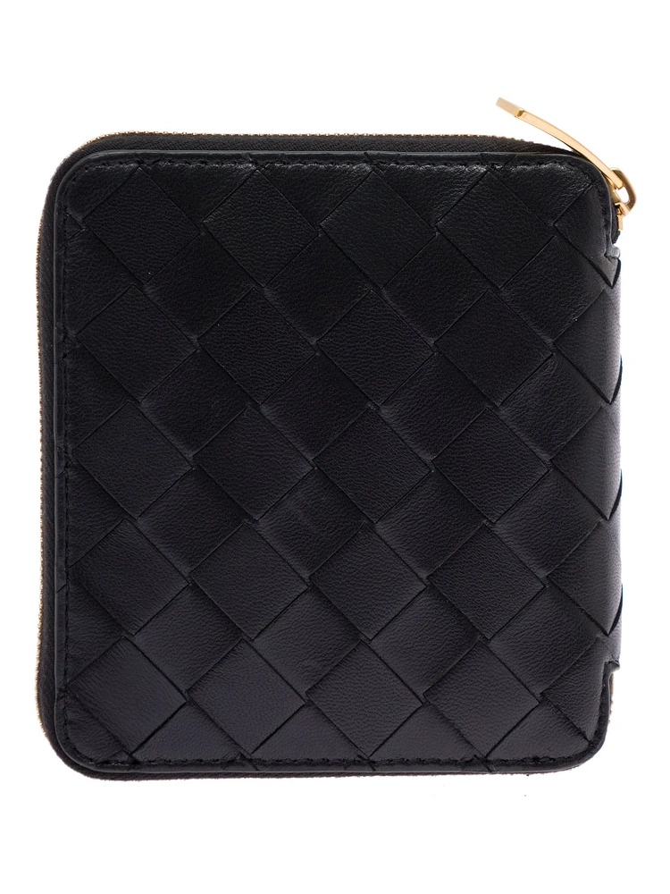 Bottega Veneta Woman Black Intreccio Leather Wallet alternative