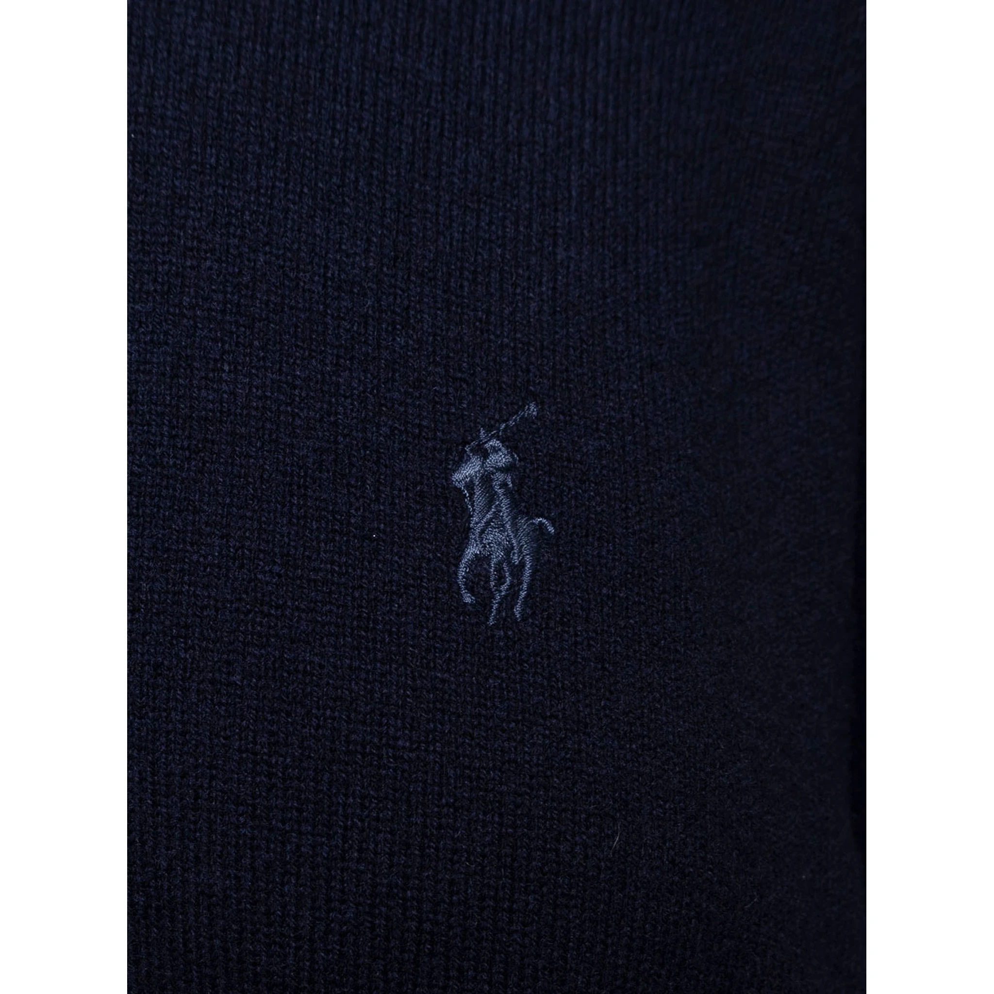 Blue Crewneck Sweater with Pony Logo Embroidered on the Front in Wool Man