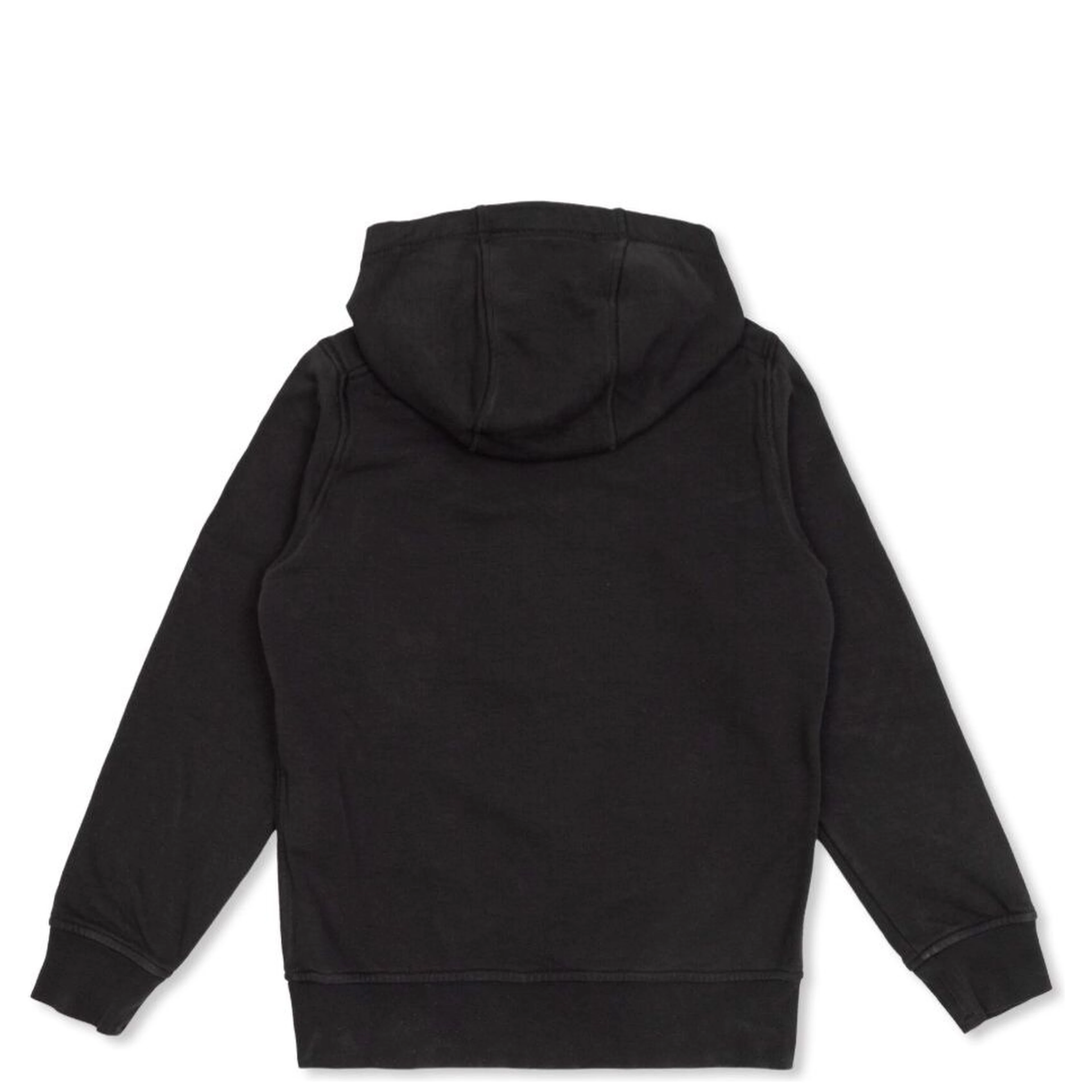 Black Hoodie with Fixed Hood and Maxi Logo Print on the Front in Cotton Boy
