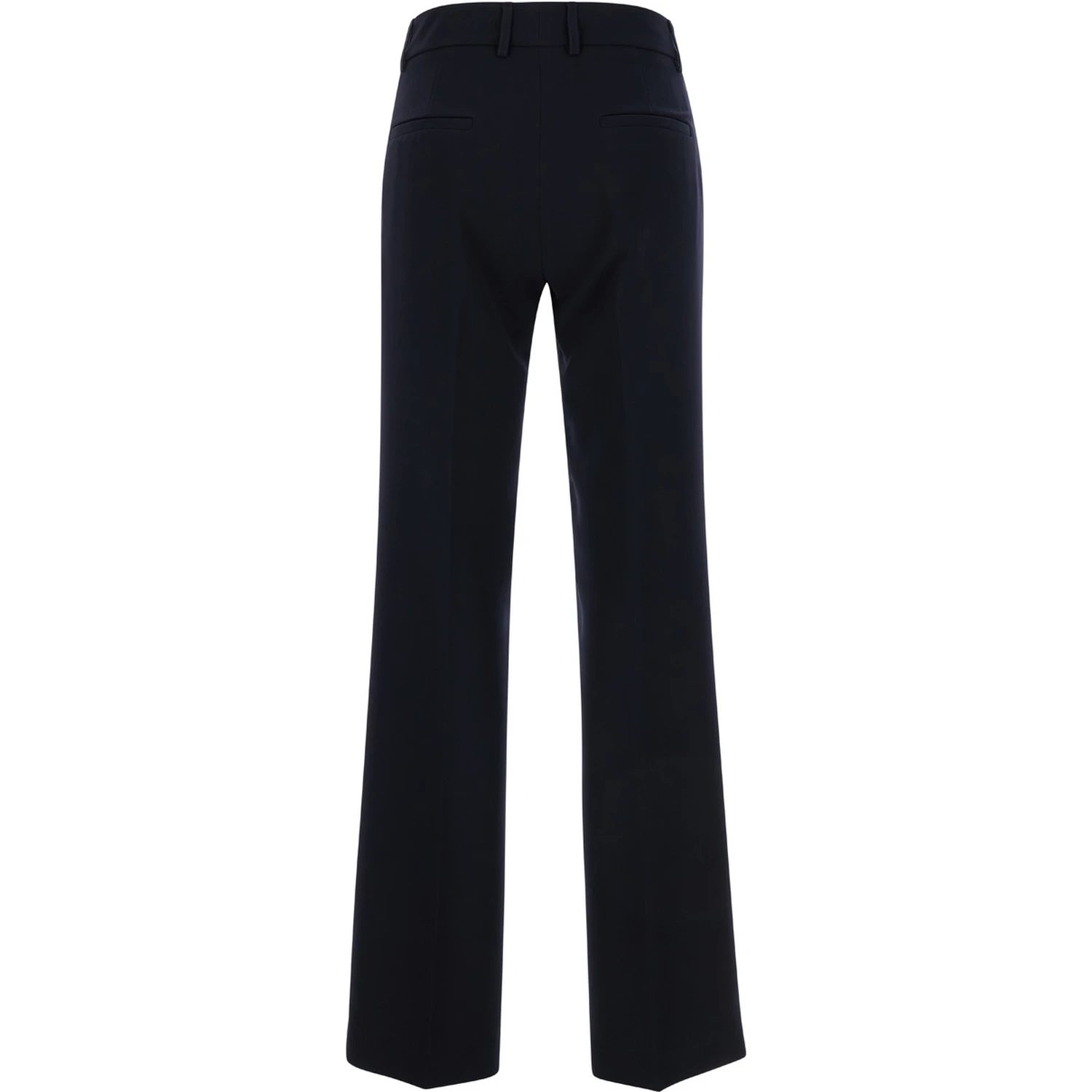 Straight Blue Pants with Belt Loops in Fabric Woman
