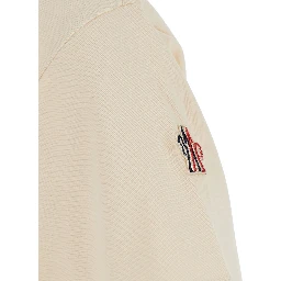 White T-Shirt with Logo Printed on the Front and Logo Patch on the Sleeve in Cotton Man