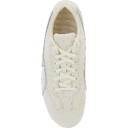 Speedcat Beige Low Top Sneakers with Logo Patch on the Tongue and Formstrip Logo Detail on the Sidei n Leather and Mesh Unisex